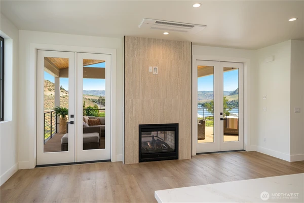 Living with a see through fireplace