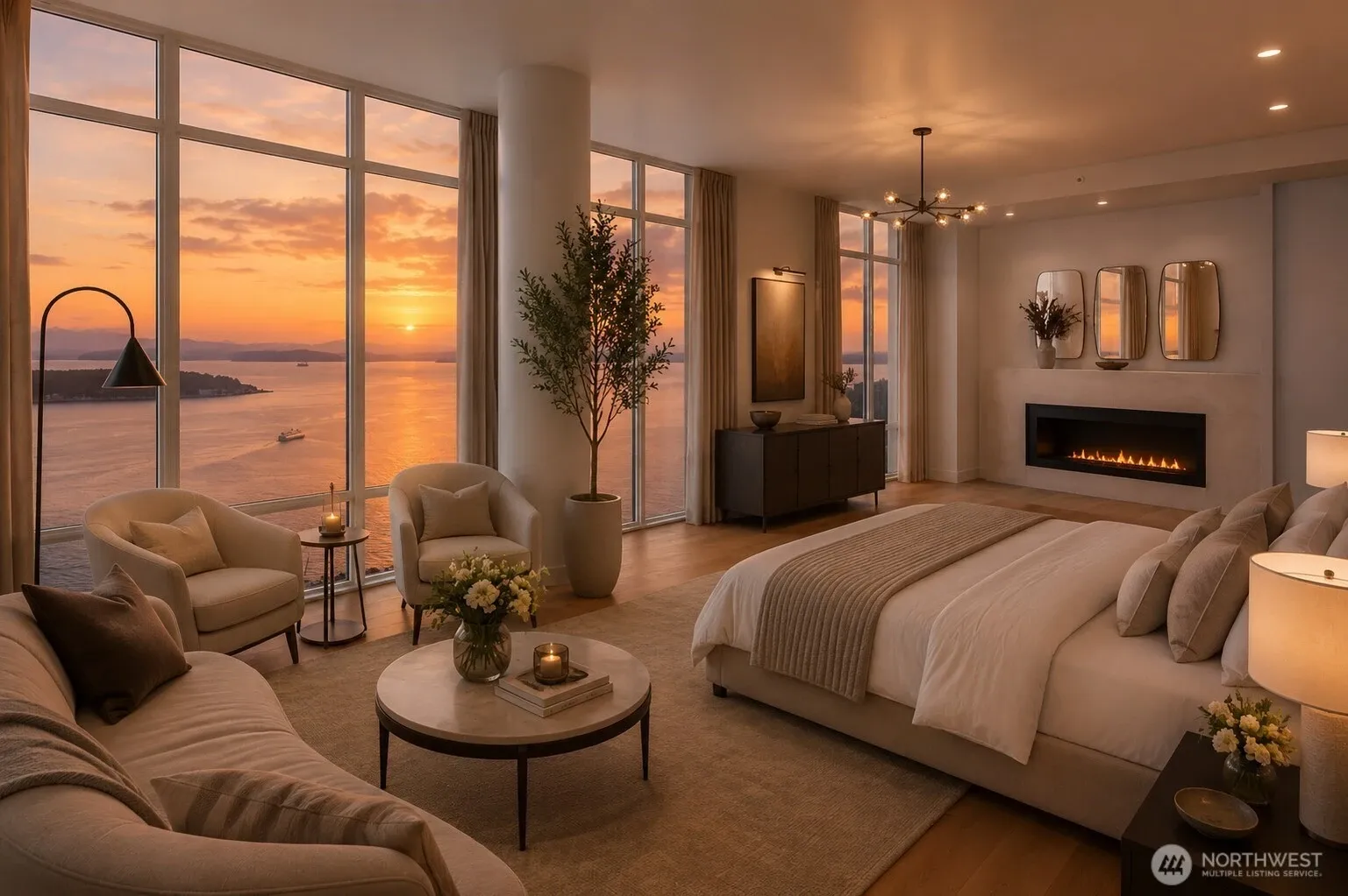 Pass-through Fireplace from Dining Room to Primary Bedroom