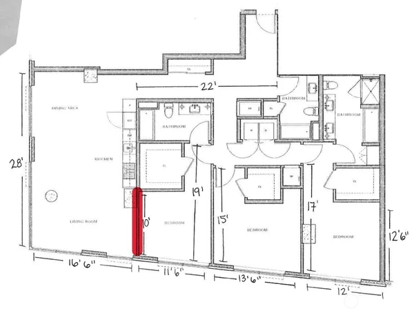 SW Corner Original Floorplan