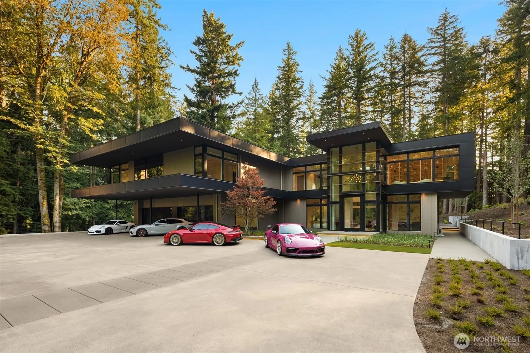 Expansive grounds, fully landscaped, irrigated, with landscape lighting.