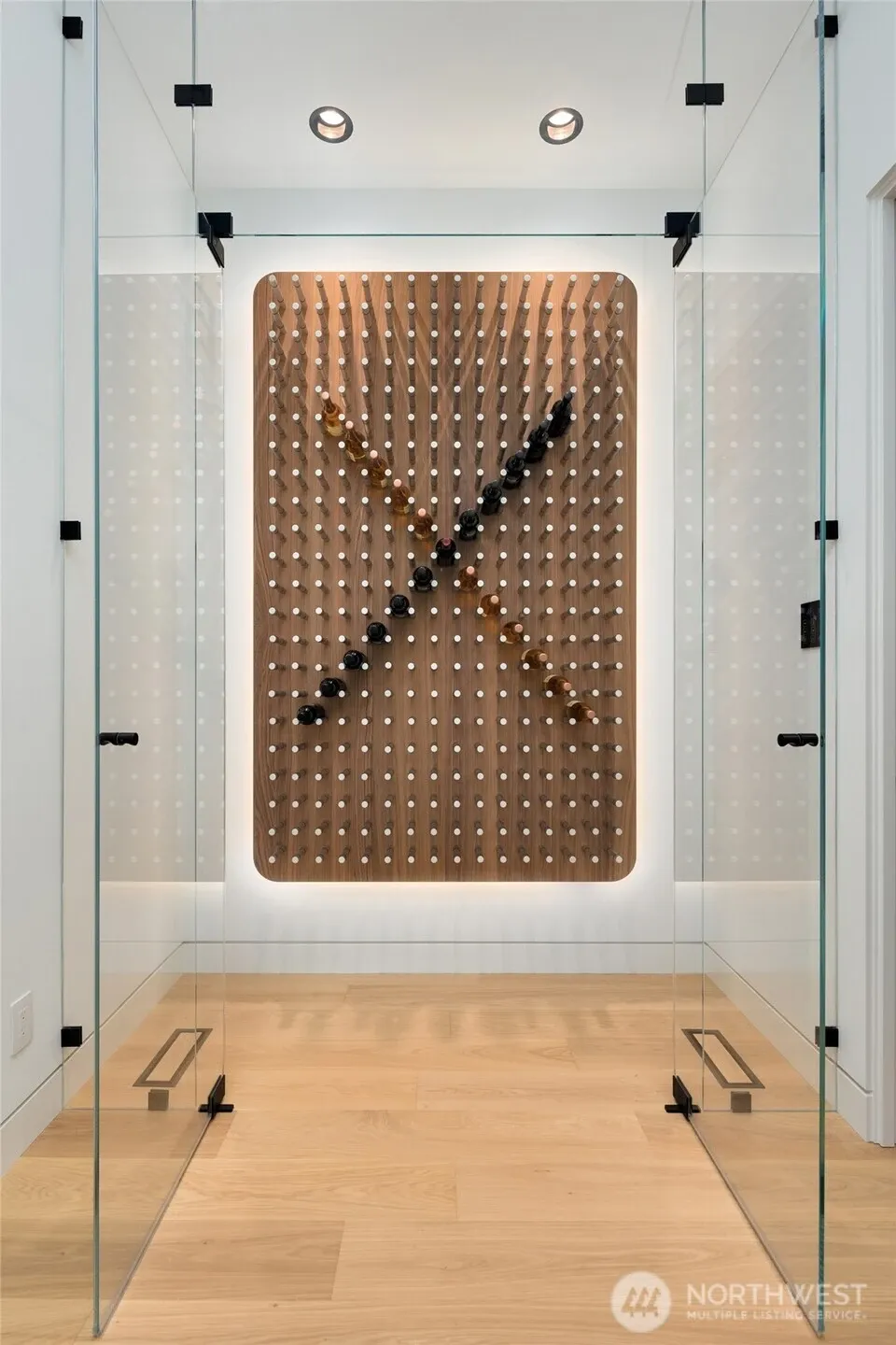 The temp controlled wine wall.